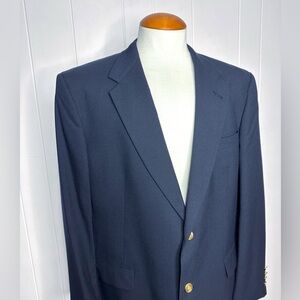 Vintage Austin Reed Gold Button Navy Wool Blazer